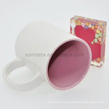 Sunmeta 11oz sublimation inner color mug pink